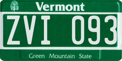 VT license plate ZVI093