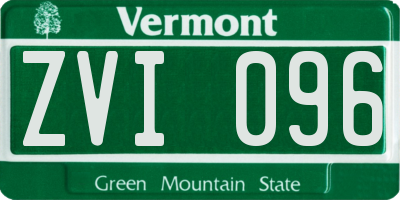 VT license plate ZVI096
