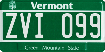 VT license plate ZVI099