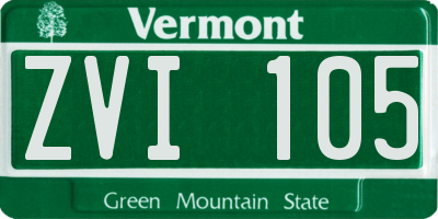 VT license plate ZVI105