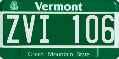 VT license plate ZVI106