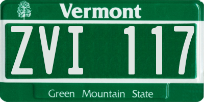 VT license plate ZVI117