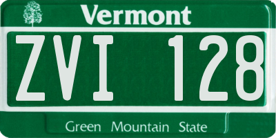 VT license plate ZVI128