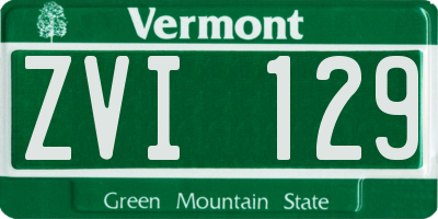 VT license plate ZVI129