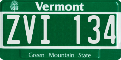 VT license plate ZVI134