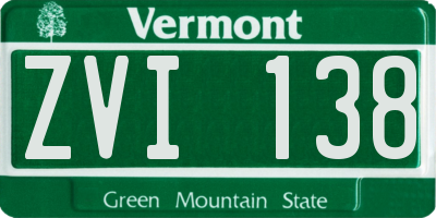 VT license plate ZVI138