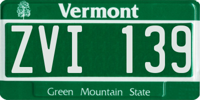 VT license plate ZVI139