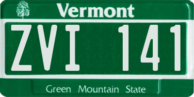 VT license plate ZVI141