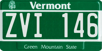 VT license plate ZVI146