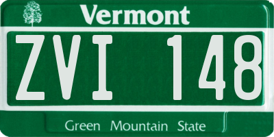 VT license plate ZVI148