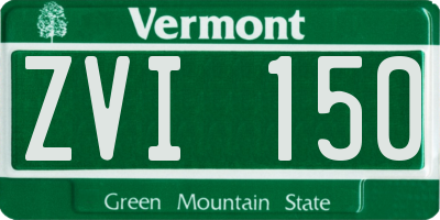 VT license plate ZVI150