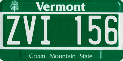 VT license plate ZVI156