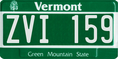 VT license plate ZVI159