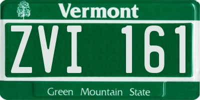 VT license plate ZVI161