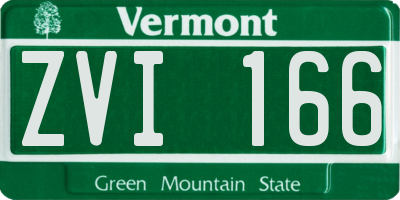 VT license plate ZVI166