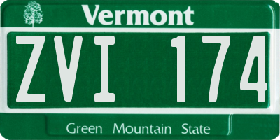 VT license plate ZVI174