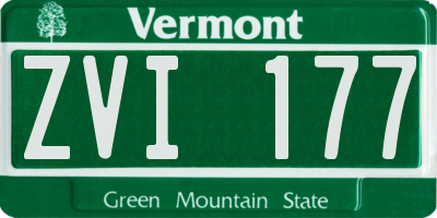 VT license plate ZVI177