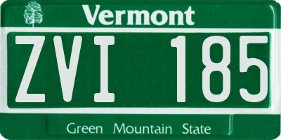 VT license plate ZVI185
