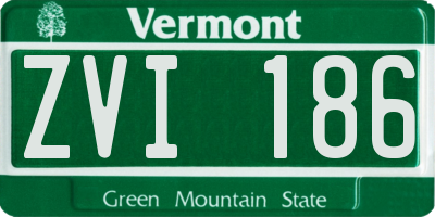 VT license plate ZVI186