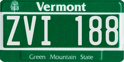 VT license plate ZVI188