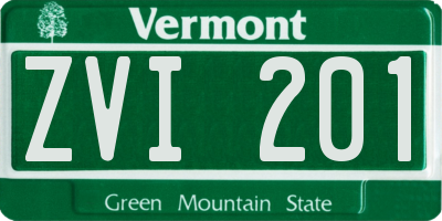 VT license plate ZVI201