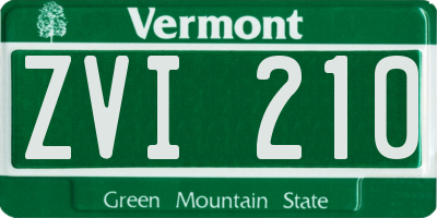 VT license plate ZVI210