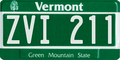 VT license plate ZVI211