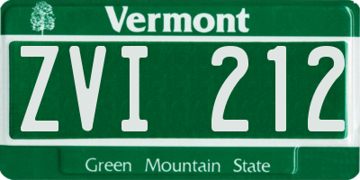 VT license plate ZVI212