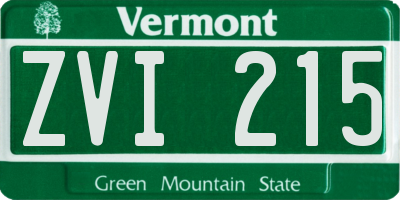 VT license plate ZVI215