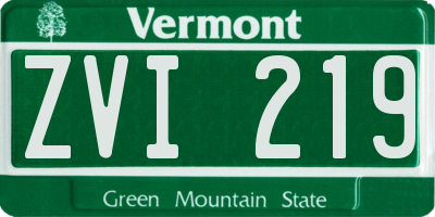 VT license plate ZVI219