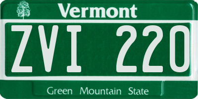 VT license plate ZVI220