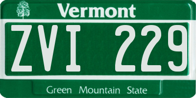 VT license plate ZVI229