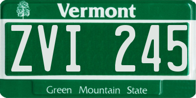 VT license plate ZVI245