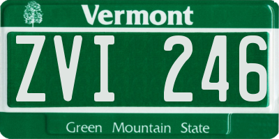 VT license plate ZVI246