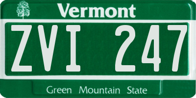 VT license plate ZVI247