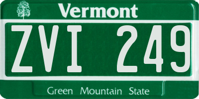 VT license plate ZVI249