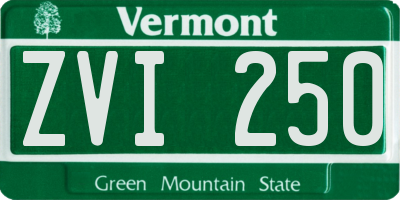 VT license plate ZVI250