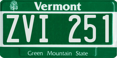 VT license plate ZVI251
