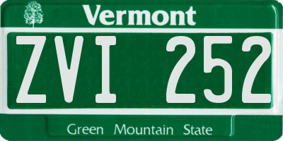 VT license plate ZVI252