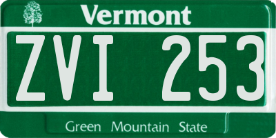 VT license plate ZVI253