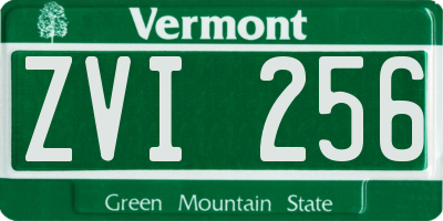 VT license plate ZVI256
