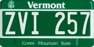 VT license plate ZVI257