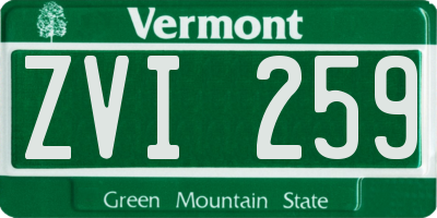 VT license plate ZVI259