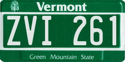 VT license plate ZVI261