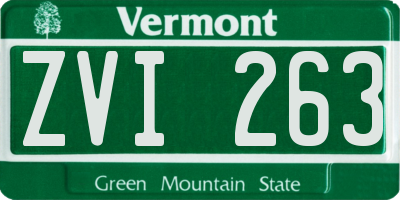 VT license plate ZVI263