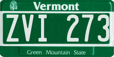 VT license plate ZVI273