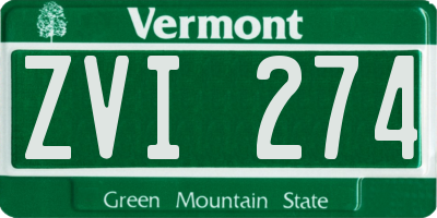VT license plate ZVI274