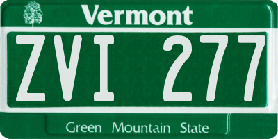 VT license plate ZVI277