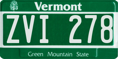 VT license plate ZVI278