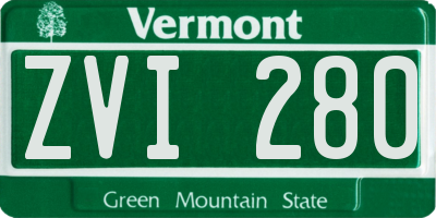 VT license plate ZVI280